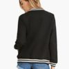 Polyester Stand Collar Stripes Jacket - Image 4