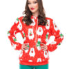Printed Oversized Hooded Christmas Pullover Sweatshirt - Image 2