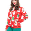 Printed Oversized Hooded Christmas Pullover Sweatshirt - Image 3