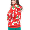 Printed Oversized Hooded Christmas Pullover Sweatshirt - Image 4