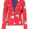Christmas Print Turndown CollarJacket - Image 3