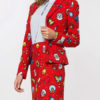 Christmas Print Turndown CollarJacket - Image 4