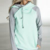 Pullover Hoodie Long Sleeve Two Tone Hooded Sweatshirt - Image 5