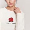 Rose Embroidered Long Sleeve Crop Logo Sweatshirt - Image 3