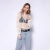 Sexy Crochet Floral Transparent Blouse - Image 5