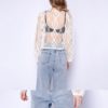 Sexy Crochet Floral Transparent Blouse - Image 8