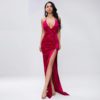 Sexy Deep V Off Shoulder Backless Maxi Dress - Image 7