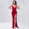 Sexy Deep V Off Shoulder Backless Maxi Dress - Image 8