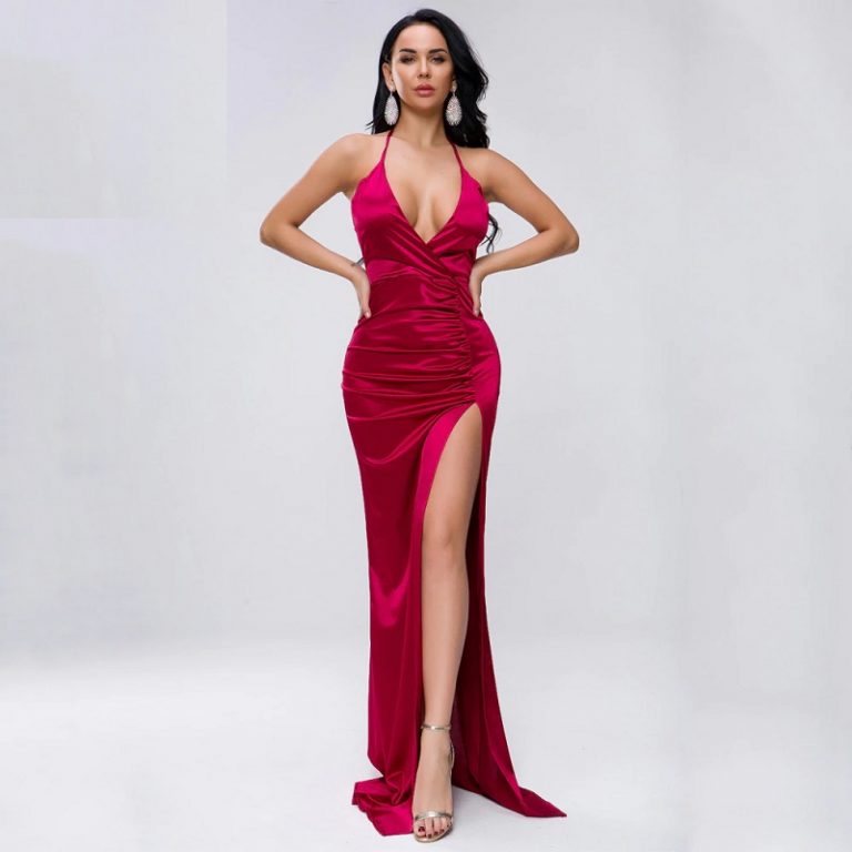 Sexy Deep V Off Shoulder Backless Maxi Dress - Image 8