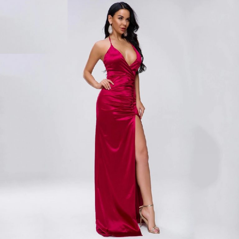 Sexy Deep V Off Shoulder Backless Maxi Dress - Image 11
