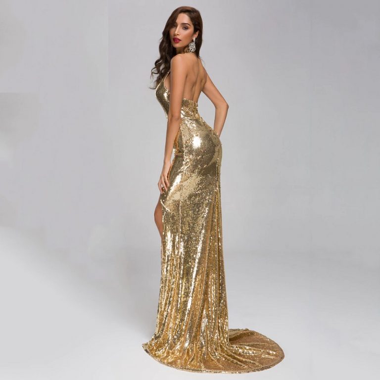 Sexy Deep V Off Shoulder Backless Maxi Dresses - Image 3