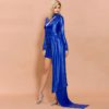Sexy High Neck Hollow Out Long Sleeve Maxi Dress - Image 5