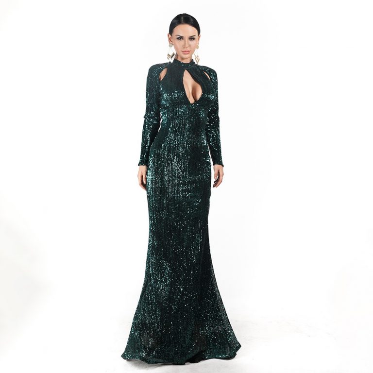 Sexy High Neck Hollow Out Maxi Dresses - Image 2