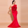 Sexy Off Shoulder Flower Bodycon Maxi Dresses - Image 2