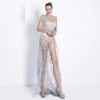 Sexy Off Shoulder Irregular Neck Backless Maxi Dress - Image 3