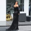 Sexy Off Shoulder Reflective Maxi Dress - Image 6