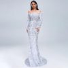 Sexy Off Shoulder Reflective Maxi Dress - Image 7