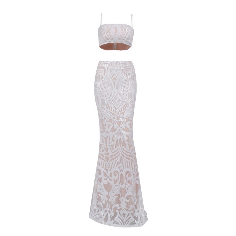 Sexy Off Shoulder Sequin Getrometry Co-ords - Image 7