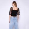 Sexy Sequined Mesh Cropped Top - Image 5