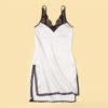 Spaghetti Strap Contrast Lace Insert Split Side Night Dress - Image 3