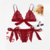 Sexy Sleepwear V Neck Bralette And Pantie Intimate Lingerie
