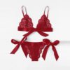 Sexy Sleepwear V Neck Bralette And Pantie Intimate Lingerie - Image 2