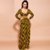 Sexy V Neck Long Sleeve Bohemian Maxi Dresses - Image 3