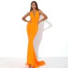 Sexy V Neck Off Shoulder Backless Solid Color Elegant Maxi Dress