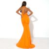 Sexy V Neck Off Shoulder Backless Solid Color Elegant Maxi Dress - Image 6