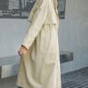 Stand Collar Buttons Casual Long Sleeve Wrap Coat - Image 6