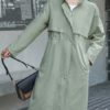 Stand Collar Buttons Casual Long Sleeve Wrap Coat