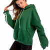 Striped Drawstring Pockets Pullover Hooded Sweatshirt