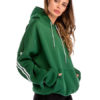 Striped Drawstring Pockets Pullover Hooded Sweatshirt - Image 2
