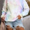 Tie Dye Sweatshirts Long Sleeves Pullover Top