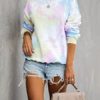 Tie Dye Sweatshirts Long Sleeves Pullover Top - Image 6