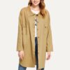 Trench Coat Long Sleeve Tie Belt Windbreaker Jacket With Pockets - Image 4