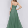 Tulle A Line V Neck Floor Length Wedding Party Bridesmaid Dress - Image 3