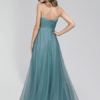 Tulle A Line V Neck Floor Length Wedding Party Bridesmaid Dress - Image 6