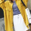 Turndown Collar Buttons Casual Woolen Coat