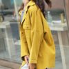 Turndown Collar Buttons Casual Woolen Coat - Image 3