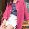 Turndown Collar Buttons Casual Woolen Coat - Image 5