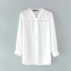 V Neck Chiffon Lace Floral Spliced Top