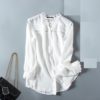V Neck Chiffon Lace Floral Spliced Top - Image 3