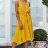 V neck Sleeveless Backless Elegant Maxi Dresses - Image 2
