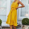 V neck Sleeveless Backless Elegant Maxi Dresses - Image 3