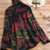 Vintage Print Long Sleeve Plus Size Shirt - Image 3