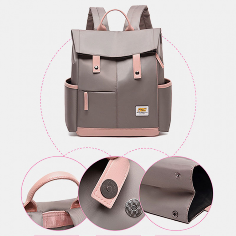 Canvas Multifunction Waterproof Casual Patchwork Backpack - Image 3