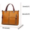 Women Oil Wax Leather Tote Bag Retro Shoulder Bags Handbags - Image 11