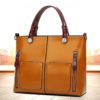 Women Oil Wax Leather Tote Bag Retro Shoulder Bags Handbags - Image 2