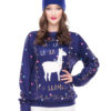 Words And Animal Print Long Sleeve Christmas Pattern Festival Sweatshirt - Image 3